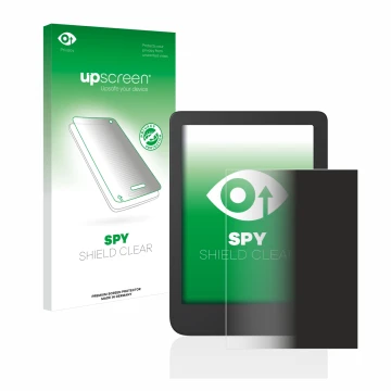 Face avant d’un emballage produit avec le logo de la marque upscreen. À côté, l’appareil Tolino Shine 4 est représenté avec la