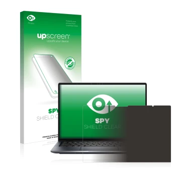 Face avant d’un emballage produit avec le logo de la marque upscreen. À côté, l’appareil Dell Latitude 9430 2-in-1 est représe