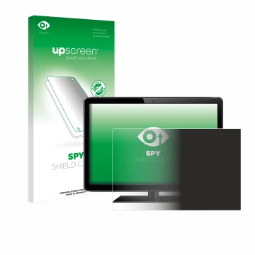 Face avant d’un emballage produit avec le logo de la marque upscreen. À côté, l’appareil est représenté avec la protection d’é