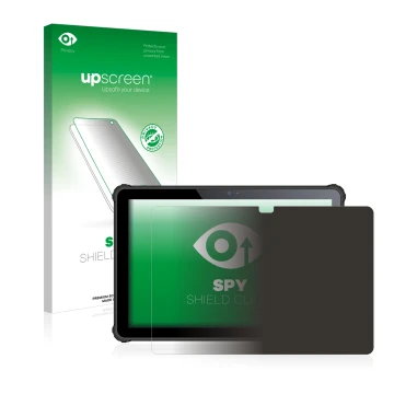 Face avant d’un emballage produit avec le logo de la marque upscreen. À côté, l’appareil Oukitel RT2 est représenté avec la pr