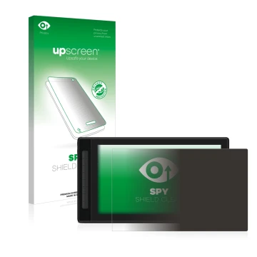Face avant d’un emballage produit avec le logo de la marque upscreen. À côté, l’appareil Huion Kamvas Pro 16 (2.5K) est représ