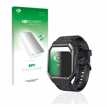 Face avant d’un emballage produit avec le logo de la marque upscreen. À côté, l’appareil Pasonomi KR06 1,8