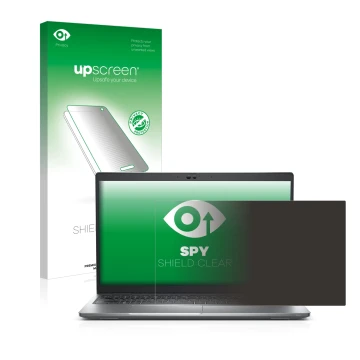 Face avant d’un emballage produit avec le logo de la marque upscreen. À côté, l’appareil Dell Latitude 5530 est représenté ave