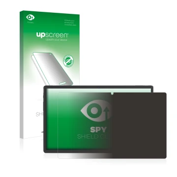 Face avant d’un emballage produit avec le logo de la marque upscreen. À côté, l’appareil Sebbe Facetel Tablet Q10 est représen