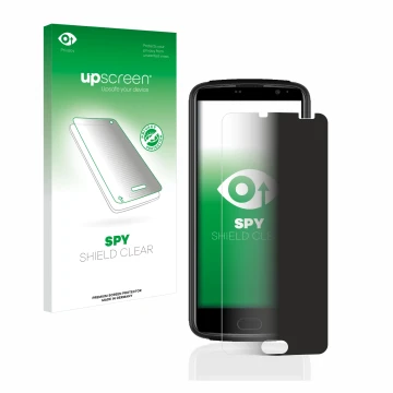 Face avant d’un emballage produit avec le logo de la marque upscreen. À côté, l’appareil Beafon M7 Lite premium est représenté
