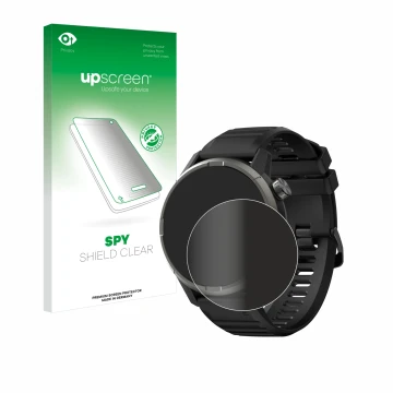 Face avant d’un emballage produit avec le logo de la marque upscreen. À côté, l’appareil Kiprun GPS 900 by Coros est représent