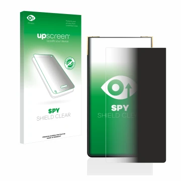 Face avant d’un emballage produit avec le logo de la marque upscreen. À côté, l’appareil Sony Walkman NW-ZX707 est représenté 