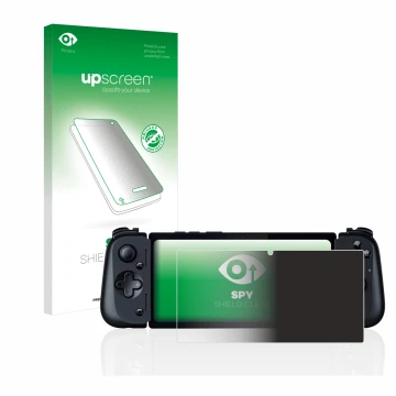 Face avant d’un emballage produit avec le logo de la marque upscreen. À côté, l’appareil Razer Edge 5G est représenté avec la 