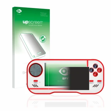 Face avant d’un emballage produit avec le logo de la marque upscreen. À côté, l’appareil Blaze Evercade est représenté avec la