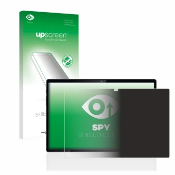 Face avant d’un emballage produit avec le logo de la marque upscreen. À côté, l’appareil Mediacom SmartPad Azimut 3 Lite 4G es