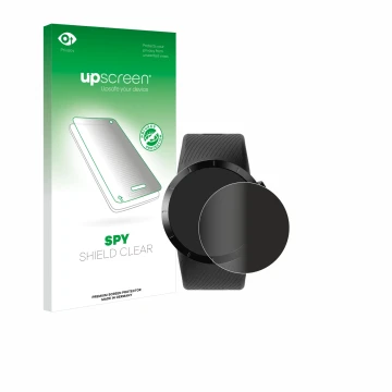 Face avant d’un emballage produit avec le logo de la marque upscreen. À côté, l’appareil Shot Scope X5 est représenté avec la 