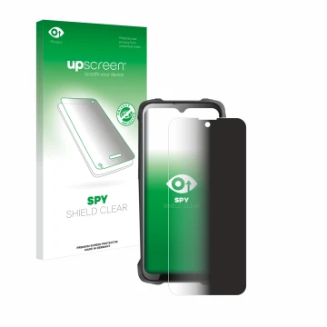 Face avant d’un emballage produit avec le logo de la marque upscreen. À côté, l’appareil Cubot King Kong 9 est représenté avec