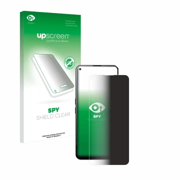 Face avant d’un emballage produit avec le logo de la marque upscreen. À côté, l’appareil Unihertz Luna est représenté avec la 