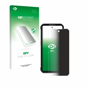 Face avant d’un emballage produit avec le logo de la marque upscreen. À côté, l’appareil Oukitel WP21 Ultra est représenté ave