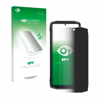 Face avant d’un emballage produit avec le logo de la marque upscreen. À côté, l’appareil Cubot King Kong Star est représenté a