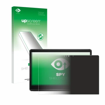 Face avant d’un emballage produit avec le logo de la marque upscreen. À côté, l’appareil ASUS ExpertCenter E1 AIO E1600 est re