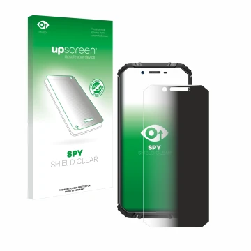 Face avant d’un emballage produit avec le logo de la marque upscreen. À côté, l’appareil Oukitel WP18 est représenté avec la p