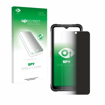 Face avant d’un emballage produit avec le logo de la marque upscreen. À côté, l’appareil AGM G2 Guardian est représenté avec l