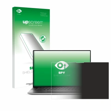 Face avant d’un emballage produit avec le logo de la marque upscreen. À côté, l’appareil Dell XPS 15 9530 Touch est représenté