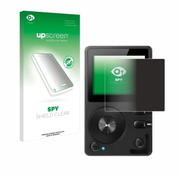 Face avant d’un emballage produit avec le logo de la marque upscreen. À côté, l’appareil Hifi Walker H2 est représenté avec la