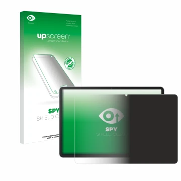 Face avant d’un emballage produit avec le logo de la marque upscreen. À côté, l’appareil Huawei MatePad 11.5