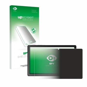 Face avant d’un emballage produit avec le logo de la marque upscreen. À côté, l’appareil Telekom T Tablet est représenté avec 