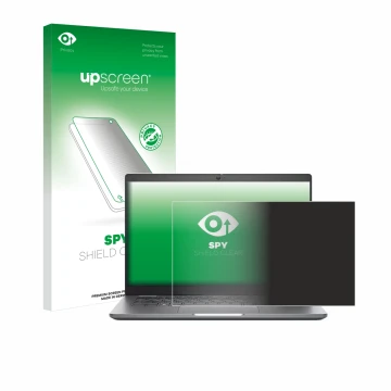 Face avant d’un emballage produit avec le logo de la marque upscreen. À côté, l’appareil Dell Latitude 5340 Laptop est représe