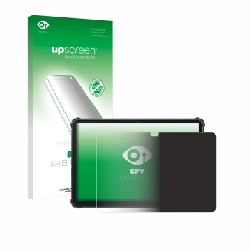Face avant d’un emballage produit avec le logo de la marque upscreen. À côté, l’appareil Oukitel RT7 Titan est représenté avec