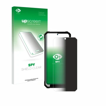 Face avant d’un emballage produit avec le logo de la marque upscreen. À côté, l’appareil Oukitel WP23 est représenté avec la p