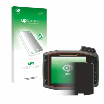Face avant d’un emballage produit avec le logo de la marque upscreen. À côté, l’appareil Amazone AmaTron 4 est représenté avec