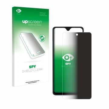Face avant d’un emballage produit avec le logo de la marque upscreen. À côté, l’appareil Blackview Oscal Tiger 12 est représen