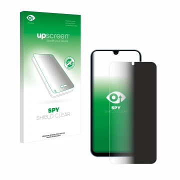 Face avant d’un emballage produit avec le logo de la marque upscreen. À côté, l’appareil Samsung Galaxy A15 5G est représenté 