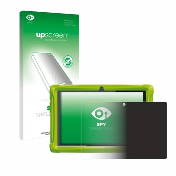 Face avant d’un emballage produit avec le logo de la marque upscreen. À côté, l’appareil Clementoni Clempad 10 est représenté 