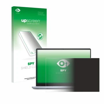 Face avant d’un emballage produit avec le logo de la marque upscreen. À côté, l’appareil Dell Inspiron 14 Plus 7440 Laptop est