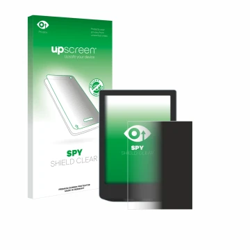 Face avant d’un emballage produit avec le logo de la marque upscreen. À côté, l’appareil Vivlio Light HD est représenté avec l