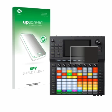 Face avant d’un emballage produit avec le logo de la marque upscreen. À côté, l’appareil Akai Force est représenté avec la pro
