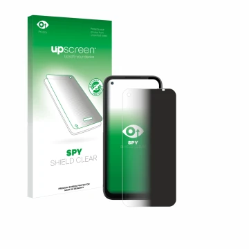 Face avant d’un emballage produit avec le logo de la marque upscreen. À côté, l’appareil Gigaset GX6 Pro est représenté avec l