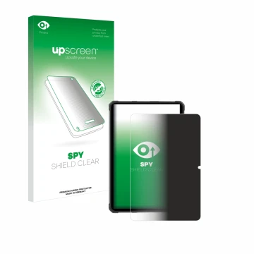 Face avant d’un emballage produit avec le logo de la marque upscreen. À côté, l’appareil Hotwav R7 est représenté avec la prot