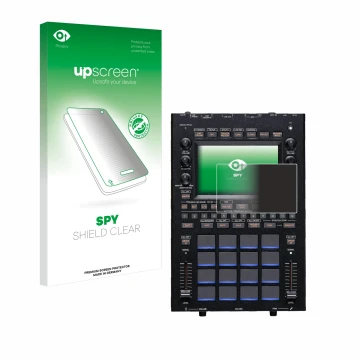 Face avant d’un emballage produit avec le logo de la marque upscreen. À côté, l’appareil KORG KAOSS Replay est représenté avec