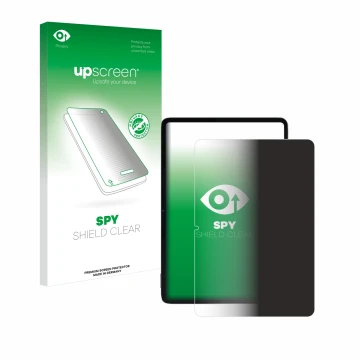 Face avant d’un emballage produit avec le logo de la marque upscreen. À côté, l’appareil Xiaomi Pad 6S Pro 12.4