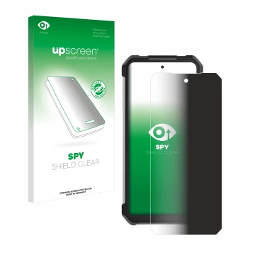 Face avant d’un emballage produit avec le logo de la marque upscreen. À côté, l’appareil Unihertz Tank 3 Pro est représenté av