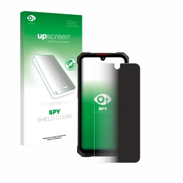 Face avant d’un emballage produit avec le logo de la marque upscreen. À côté, l’appareil Hotwav Cyber 9 Pro est représenté ave