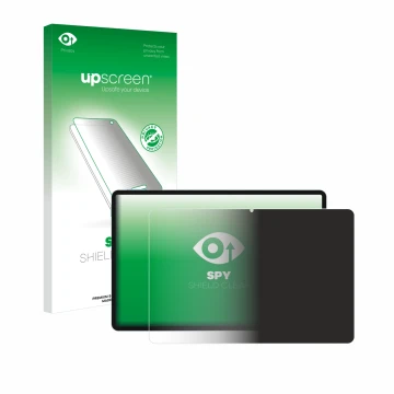 Face avant d’un emballage produit avec le logo de la marque upscreen. À côté, l’appareil Teclast P50 est représenté avec la pr
