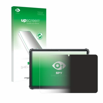 Face avant d’un emballage produit avec le logo de la marque upscreen. À côté, l’appareil Oukitel RT8 est représenté avec la pr
