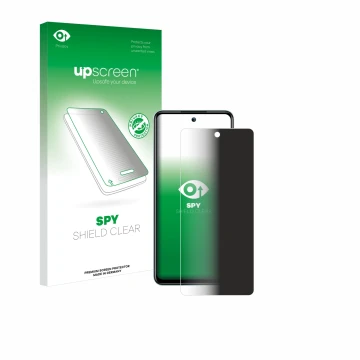 Face avant d’un emballage produit avec le logo de la marque upscreen. À côté, l’appareil Itel S24 est représenté avec la prote
