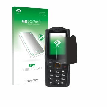 Face avant d’un emballage produit avec le logo de la marque upscreen. À côté, l’appareil AGM M6 est représenté avec la protect