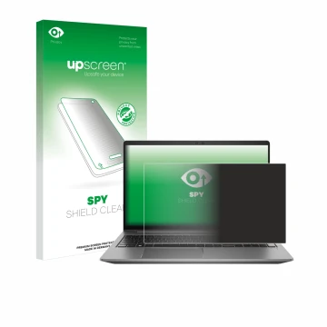 Face avant d’un emballage produit avec le logo de la marque upscreen. À côté, l’appareil HP Zbook Power 15 G10 est représenté 