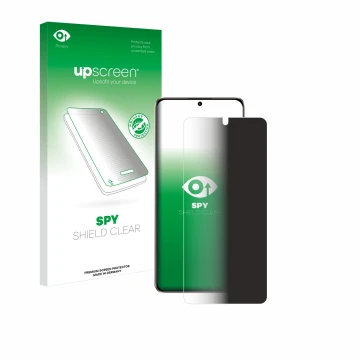 Face avant d’un emballage produit avec le logo de la marque upscreen. À côté, l’appareil Xiaomi Redmi Turbo 3 est représenté a