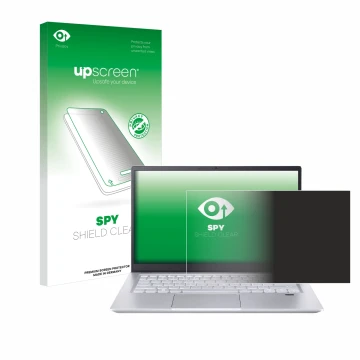 Face avant d’un emballage produit avec le logo de la marque upscreen. À côté, l’appareil Acer Swift X 14 SFX14-72G Non-Touch e