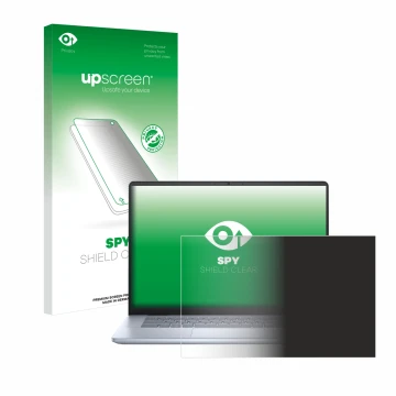Face avant d’un emballage produit avec le logo de la marque upscreen. À côté, l’appareil Dell Inspiron 16 Plus 7640 est représ